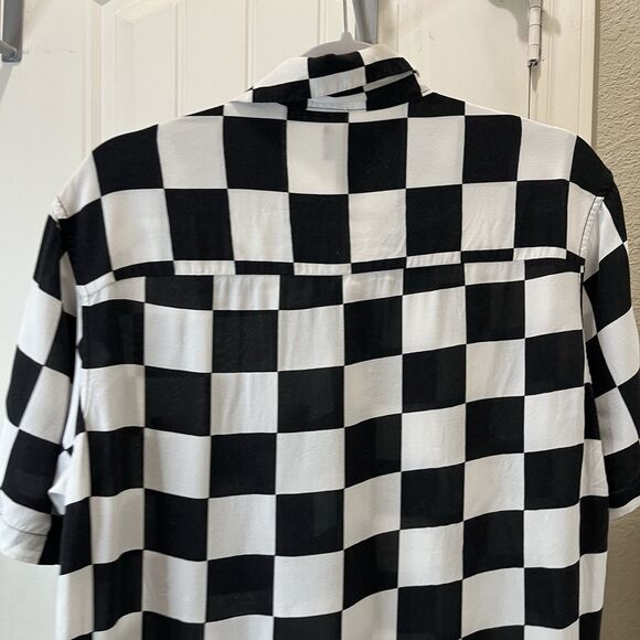 H&M Relaxed Fit Checkered Short Sleeve Button Up Collared Shirt Men's Size XS - Picture 8 of 10